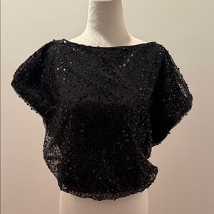 NWT Elegant Black Sequin Top size s